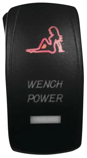 Dragonfire Racing 04-0079 Laser Etch Dual Led Switch - Wench Power Red