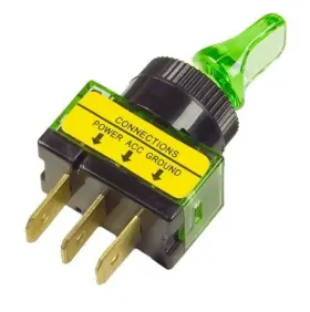 Grote 621935052447 82-1911 Electrical Switch - On/off 20 Amp Lighted Green