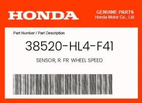 Honda 38520-hl4-f41 Genuine Sensor R. Fr. Wheel Speed -