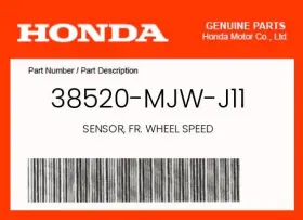 Honda 38520-mjw-j11 Genuine Sensor Fr. Wheel Speed -