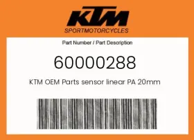 Ktm 60000288 Genuine Sensor Linear Pa 20mm -