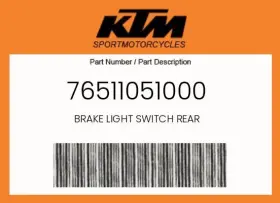 Ktm 76511051000 Genuine Brake Light Switch Rear -