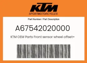 Ktm A67542020000 Genuine Front Sensor Wheel Offset 4.0mm -