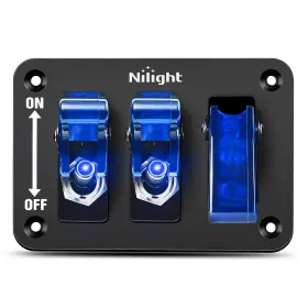 Nilight 727196414052 3 Gang Toggle Switch 12v Rocker Panel With Led Light And Flip Cover Nilight 727196414052 3 Gang Toggle Switch 12v Rocker Panel With Led Light And Flip Cover
