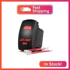 Nilight 90001r Led Light Bar Rocker Switch Red 5pin Laser On/off 20a/1 Nilight 90001r Led Light Bar Rocker Switch Red 5pin Laser On/off 20a/1
