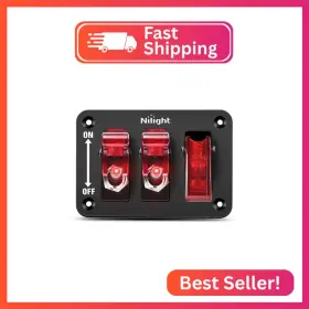 Nilight 90133c 3 Gang Toggle Switch 12v Rocker Panel With Led Light And Flip Cov Nilight 90133c 3 Gang Toggle Switch 12v Rocker Panel With Led Light And Flip Cov